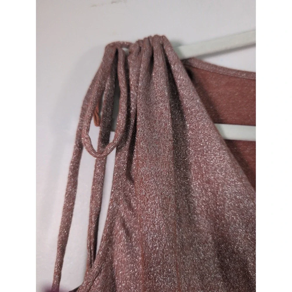Free People Wanna Dance Shimmering Pink Top Size S
